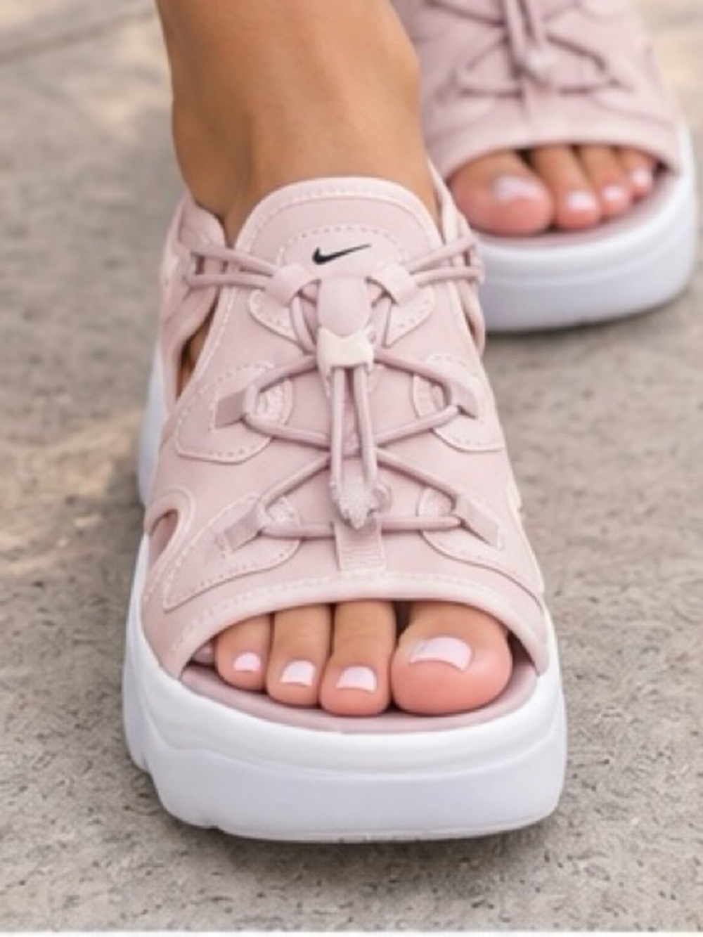 Nike Women’s Open-Toe Platform Sandal in Light Pink